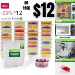 Food Storage Containers [50 Set] 8 oz Plastic Deli Containers