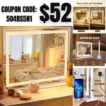 Hollywood Vanity Mirror with Lights 23 x 19 Large Vanity Mirror 10X Magnifying Compact Mirror 3 Colors Modes