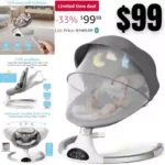 Infant Swing with Bluetooth, 10 Lullabies, 3 Speeds, Harness and Remote Control