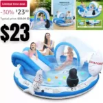 Inflatable Play Center, EVAJOY Kiddie Pool with Slide for Children