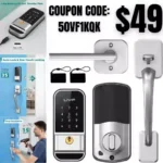Keyless Entry Smart Door Lock with Handle Set Front Door Keypad Lock Electronic Deadbolt Door Lock