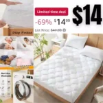 King Size Fitted Mattress Pad, Bedding Quilted Noiseless Mattress Protector Stretches up to 18 Inches Deep