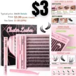 Lash Extension Kit, 200pcs DIY Individual Lash Clusters with Bond and Seal