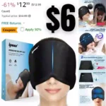 Migraine Relief Cap with Soft Plush Inner Prevent Frostbite, Migraine Ice Head Wrap with Cold & Hot Therapy