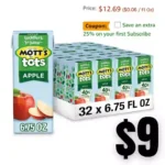 Mott s For Tots Apple Juice Drink, 6.75 Fluid Ounce Box, 8 Count
