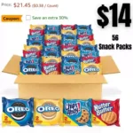 OREO Original, OREO Golden, CHIPS AHOY! & Nutter Butter Cookie Snacks Variety Pack, 56 Snack Packs