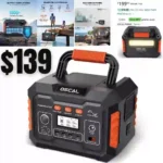 OSCAL Portable Power Station 300W (Peak 600W), Solar Generator with PD 60W Output