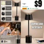 Portable Cordless Led Table lamp – 8000mAh Rechargeable Battery Operated Desk Light