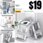 Potty Training Seat with Step Stool Ladder, Toddler Potty Training Toilet for Boys Kids