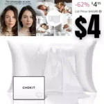 Premium Satin Pillowcases for Hair and Skin, Soft Breathable Queen Size Pillow Cases Set of 2