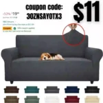 Super Stretch Couch Cover Universal Sofa Covers with Elastic Bottom, Dog Cat Pets Friendly