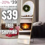 Sweetcrispy Arched Full Length Mirror 59×16 Full Body Floor Mirror Standing Hanging or Leaning Wall