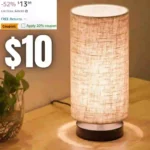 Table Lamp, Bedside Nightstand Lamp, Simple Desk Lamp, Fabric Wooden Table Lamp for Bedroom Living Room Office Study