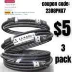 USB to USB C Cable, 3-Pack