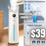 VCK 8L AI Smart Humidifier for Bedroom,Top Fill Cold Mist Humidifiers with 10 Adjustable Mist Levels, 50H Runtime