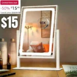 Vanity Mirror with Lights, Lighted Hollywood Makeup Mirror, Touch Dimmable 3 Color Lights, Detachable 10X