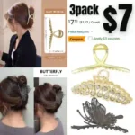 Walk Diary Metal Hair Clips, Hair Claw Clips for Thick Hair Aesthetic,3 pcs