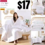 White Queen Comforter Set, 3pcs(1 Boho White Comforter & 2 Pillowcases)