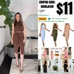 Women 2 Piece Outfits Party Dress Sleeveless Tank Tops Front Split Matching Sets