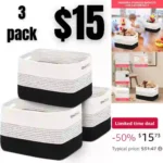 Woven Baskets for Storage Set of 3