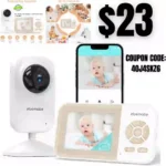 ebemate Video Baby Monitor Camera with 2.8’ft LCD Screen HD Video & Audio No Glow Night Vision