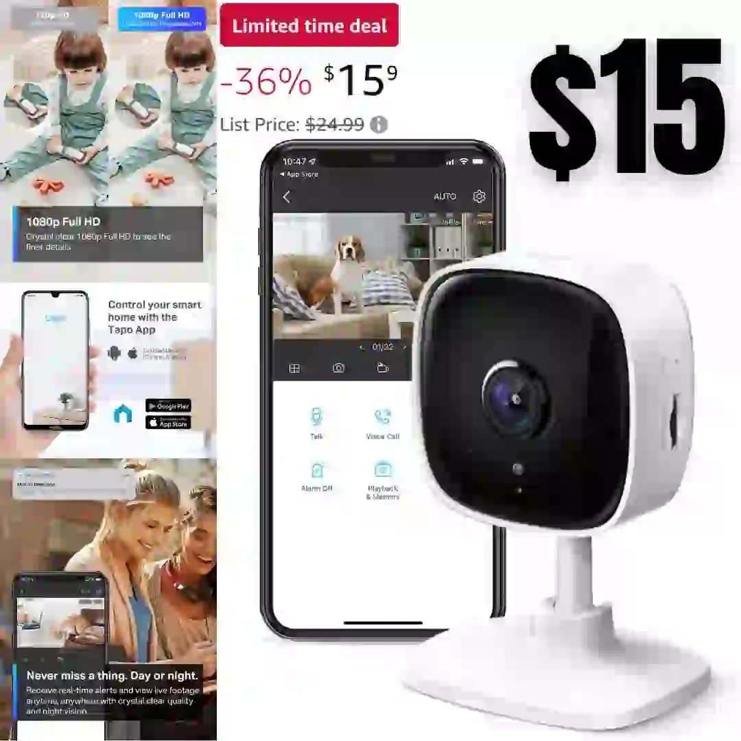 1080P Indoor Security Camera for Baby Monitor
