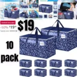 10pack Moving Bags, Extra Large Size Moving Boxes, Heavy Duty Luggage Bags with Smooth Zipper and Sturdy Handles