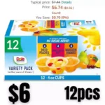 12 Dole Fruit Bowls No Sugar Added Variety Pack, Peaches, Mandarin Oranges & Cherry Mixed Fruit, Back To School, Gluten Free Snack
