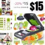 12 in 1 Pro Vegetable Chopper with Container, Multifunctional Veggie Chopper Dicer