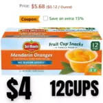 12PACK Del Monte, Mandarin Oranges No Sugar Add