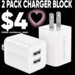 2 Pack USB charger block! Highly rated