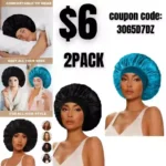 2Pcs Extra Large Silk Bonnet for Sleeping, 17inch Jumbo Satin Hair Bonnets for Women