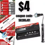 2pack Magnetic Pickup Tool, Telescoping Magnetic Flashlights with Extendable Magnet Stick