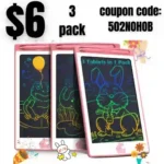 3 Pcs in 1 Pack LCD Writing Tablets for Kids, Toddler Toys Gifts for Age 2 3 4 5 6 Girls Boys Birthday Christmas