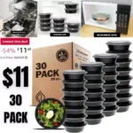 30PACK Meal Prep Bowl Containers Plastic Bowls with Lids for Soup and Salad