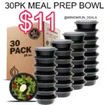 30pack Meal Prep Bowl Containers Plastic Bowls with Lids for Soup and Salad