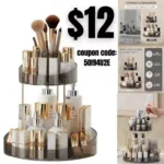 360 Rotating Makeup Organizer, 2 Tier Large Capacity Skincare and Makeup Organizers and Storage