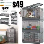 3PACK Closet Organizers and Storage Shelves, Trunk Organizer, Dorm Room Essentials