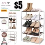 4 Tier Small Shoe Rack for Closet, Shoe Shelf Storage Organizer