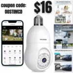 4MP Bulb Security Camera 2.4GHz,360 2K Security Cameras Wireless Outdoor Indoor Full Color Day and Night