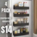 4PACK Magnetic Spice Rack for Refrigerator, magnetic shelves