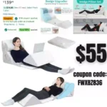 6 PCS Bed Wedge Pillow for Sleeping, Adjustable Wedge Pillow Set