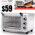 6-Slice Crisp ‘N Bake Air Fry Toaster Oven, 5 Cooking Functions, 60 Minute Timer, Stainless Steel