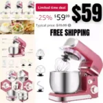 6 Speeds Portable Lightweight Kitchen Mixer for Daily Use with Egg Whisk