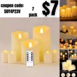 7pack pensar Flickering Flameless Candles Outdoor Candles Waterproof Battery Operated Candles