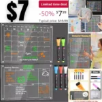 Acrylic Magnetic Monthly and Weekly Calendar for Fridge, Set of 2 Magnetic Acrylic Calendar