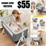 Baby Baby Bassinet,3 in 1 Bassinet Adjustable Height Bassinet Bedside Sleeper Bedside Sleeper with Storage Basket and Wheels