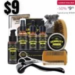 Beard Kit,Beard Grooming Kit for Men Gifts W2 Pack Beard Oil,Brush,Serum,Wash,Balm,Comb,Scissor for Beard Care