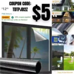 Beautysaid One Way Privacy Window Film See Out Not in Reflective Mirror Sun Blocking Window Tint