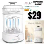Bottle Sterilizer and Dryer, Compact Electric Steam Baby Bottle Sterilizer